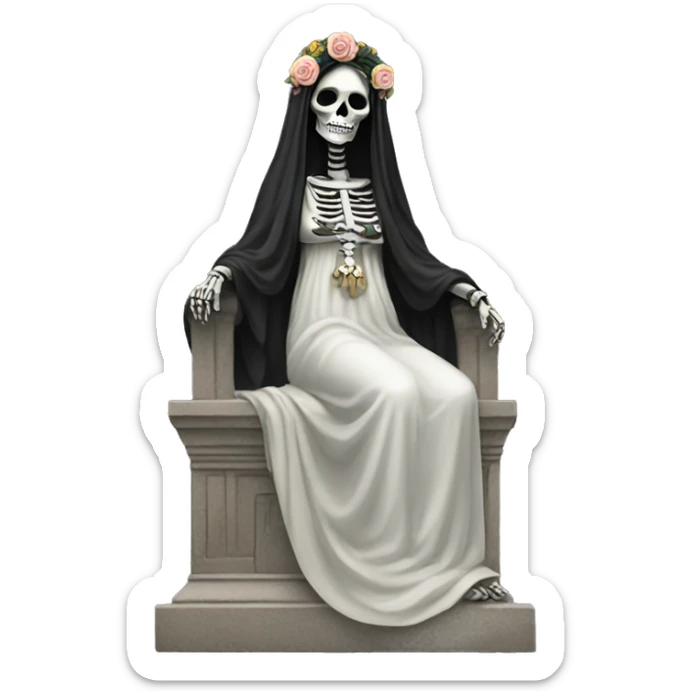 The statue of Santa Muerta, Goddess of Death sticker