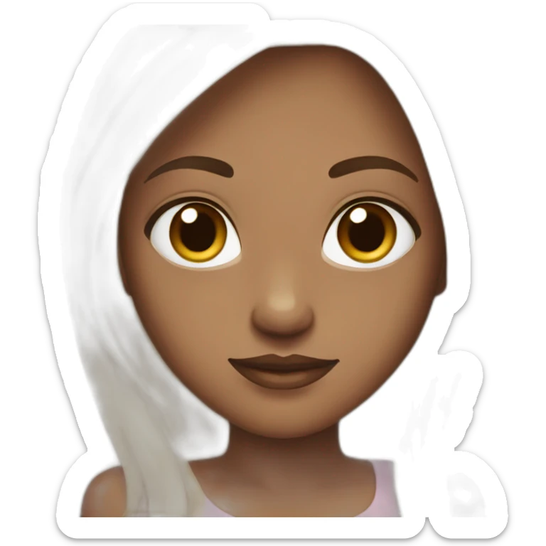 Girl brown haïr and Brown eyes White skin sticker