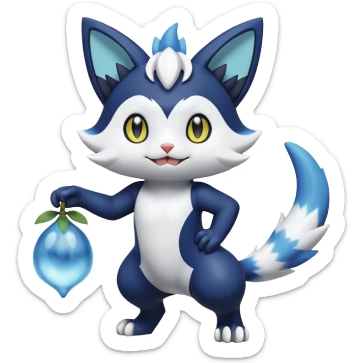Sprigatito-Meowstic-Floragato-Meowscarada-Torracat-Pokémon-Fakémon-hybrid-fusion-creature (full body) sticker