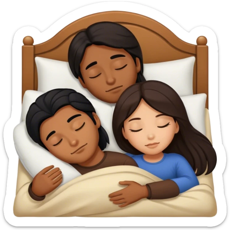 Caramel brown Guy with long black hair sleeping with brown hair Filipina sticker