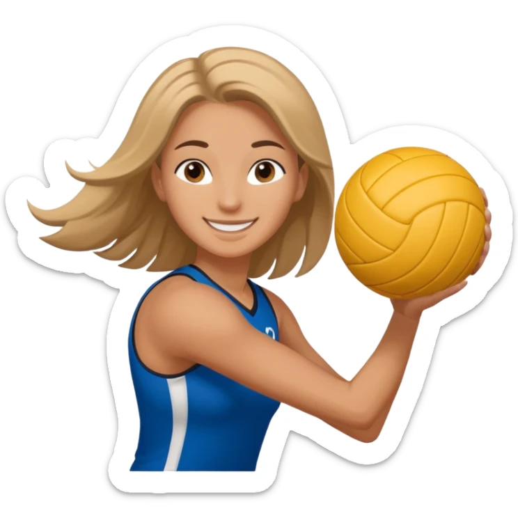 volleyball player, woman, Charles Kiraly with volleyball ball sticker
