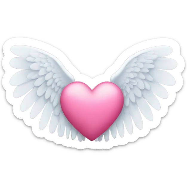 heart with angel wings sticker