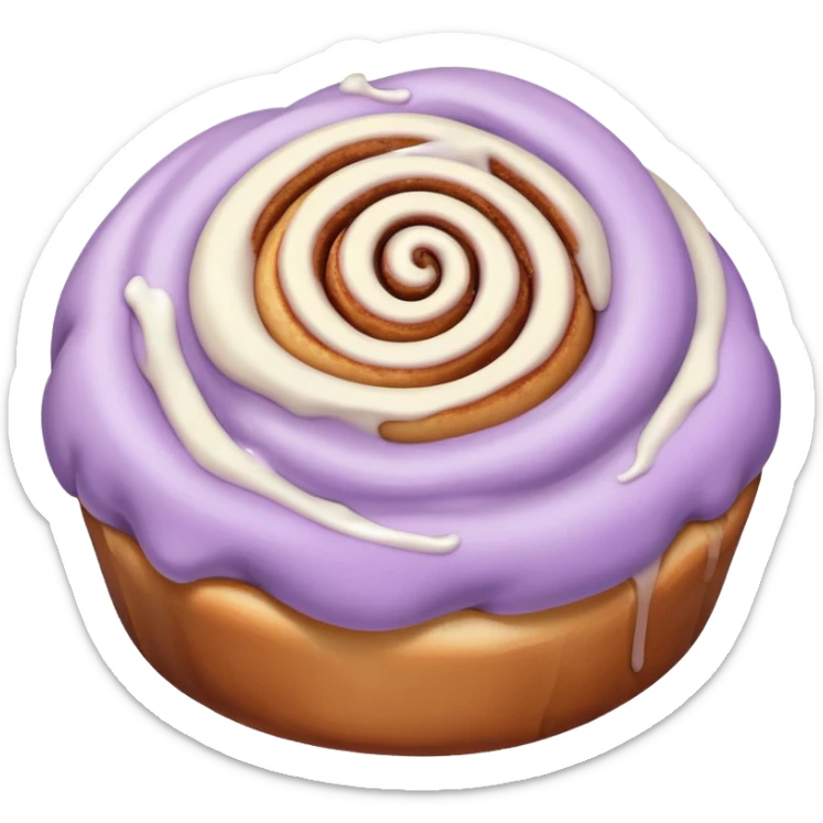 Cinnamon roll pale purple sticker