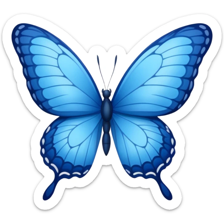 Bisa buat emote kupu-kupu versi warna biru ga? Tolong buatin dong..( 🦋) yang ini, versi birunya  sticker