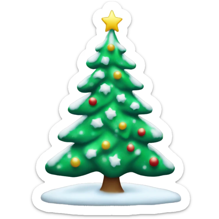 White christmas tree sticker