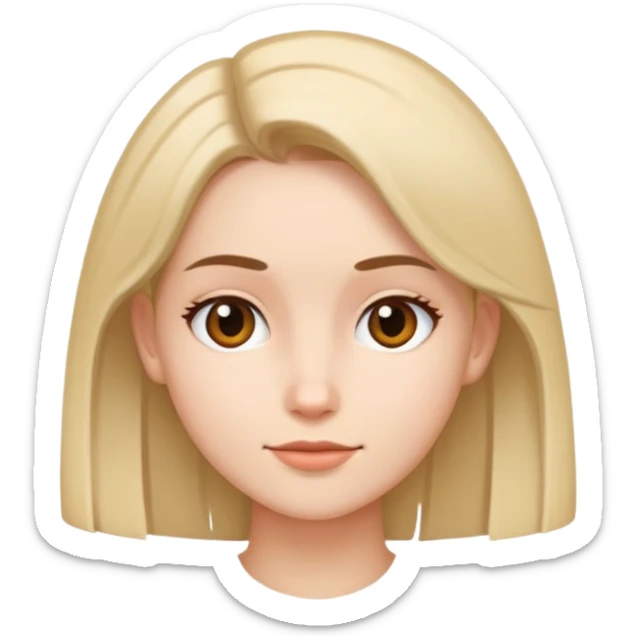 Straight Ear Length hair gal sticker