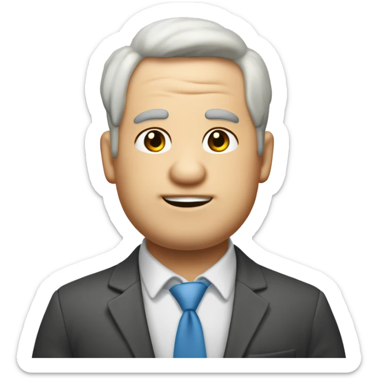 creame un emoji de un varon de 25 años casi gordito de piel blanca y con cabello rulo un poco ge  sticker