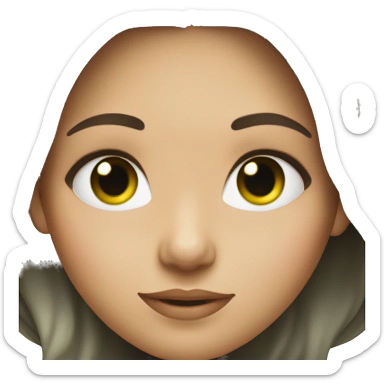 brunette girl with green eyes and hi lighted hair sticker