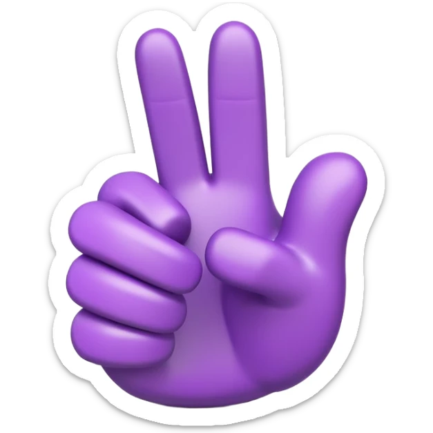3D emoji of a purple hand showing thumbs up, soft lighting, playful and modern, branded style sticker