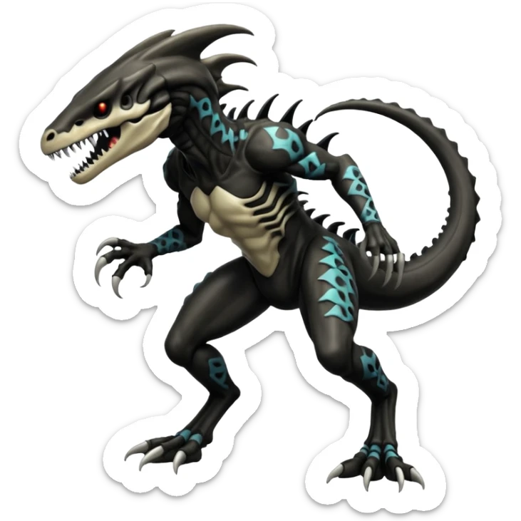  Venom-Vernid-Marowak-Salandit-Xenomorph-hybrid-fantasy-creature (full body) with patterns sticker