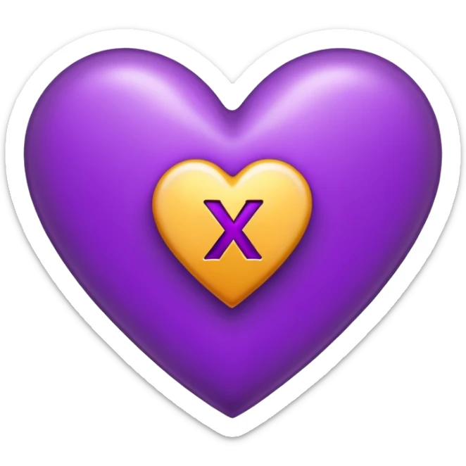 The Letter “x” inside a Purple Heart sticker