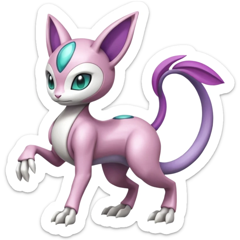 Meloetta-Mewtwo-Palkia-Pokémon-Fakémon-fusion-hybrid-creature sticker