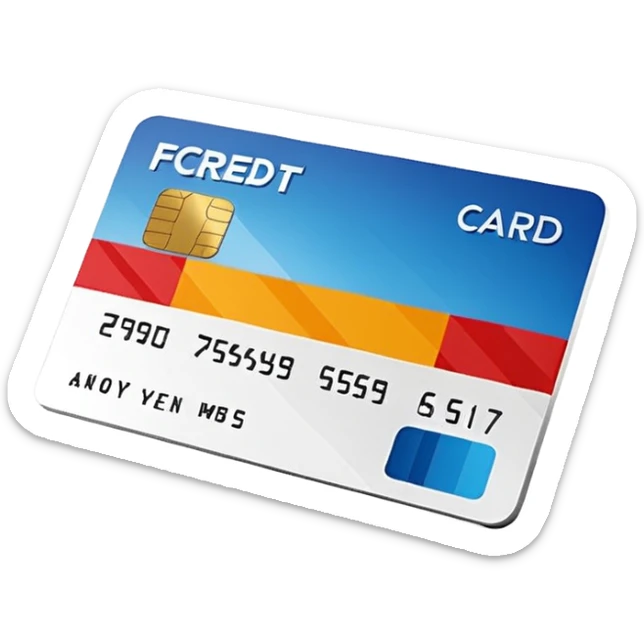 3D icon of a credit-card–shaped corporate card with a bold color of #FF3D00 stripe. Display the exact text ‘WAD’ as a logo. No numbers, no chip, no issuer logos. Modern, clean, high-end. sticker