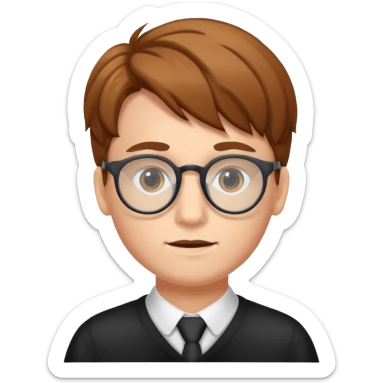 Erstelle mir eine Emoji von einem Jungen. Herkunft: Südamerika, Jung und Gutaussehend, mit durchsichtiger Brille und anderer Frisur  sticker
