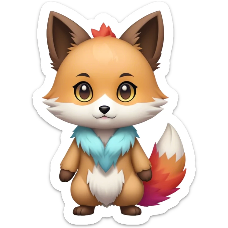  High quality Cute Cool Kawaii edgy Pretty Chibi Fur-Sona Colorful Fakemon Full Body sticker