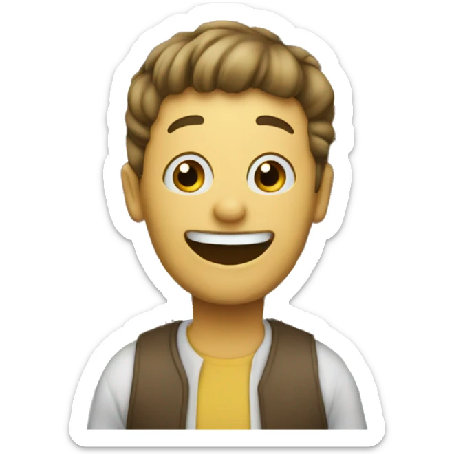 Image of an emoji representing a person with books smiling who loves reading sticker
