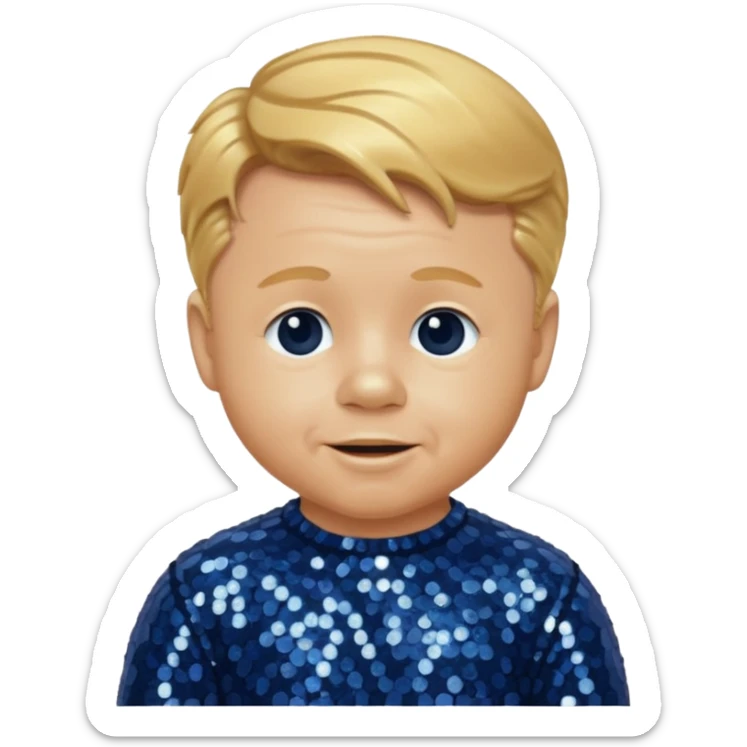 Mickey Rooney with golden blonde hair, dark blue sequin outfit sticker
