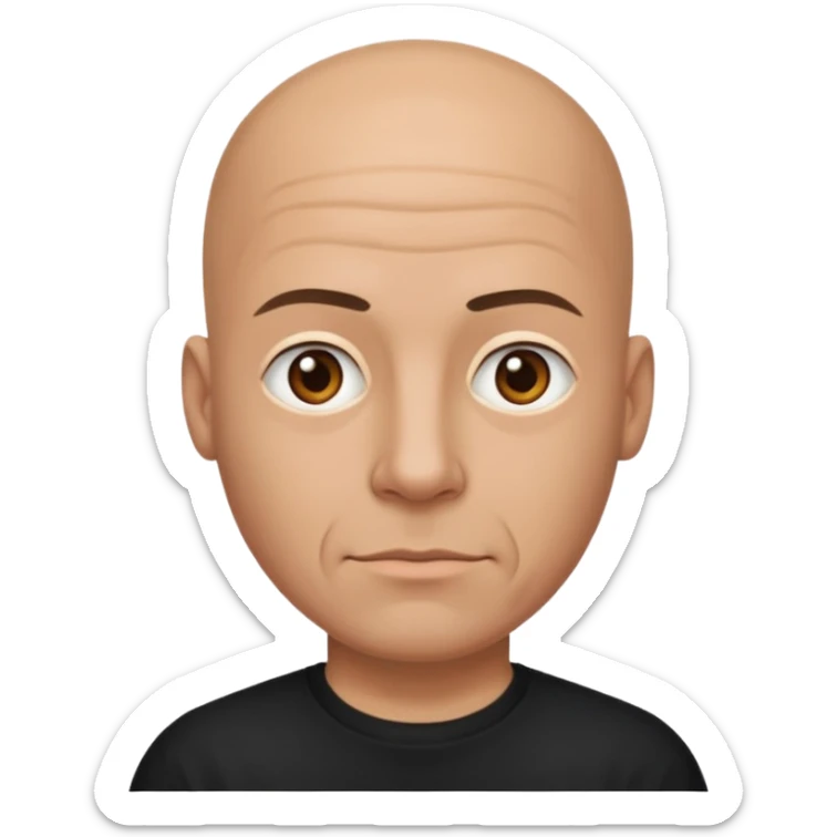 bald man bigger build, sticker