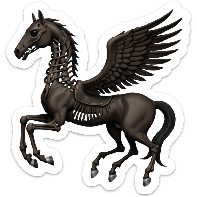 thestral: Winged horses visible only to those who have witnessed death and understand its significance. Can u make it thinner? Like an achal tekkine? sticker