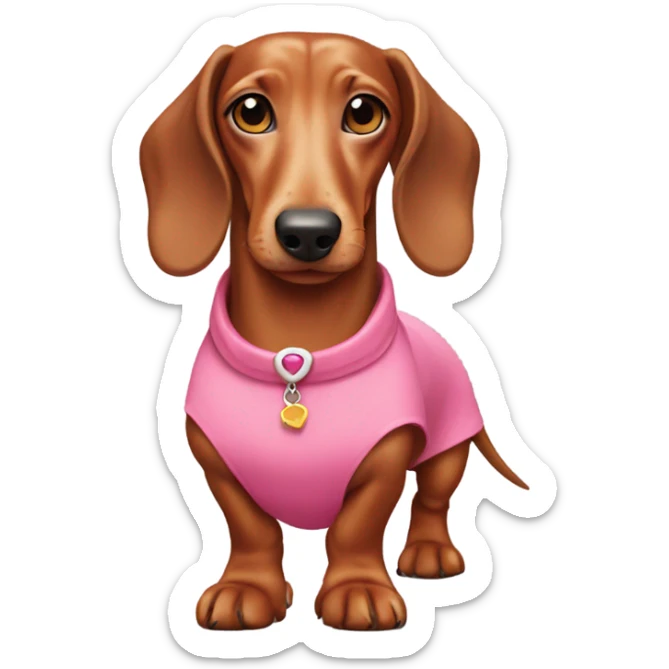 Dog Dashchuno with dress pink sticker