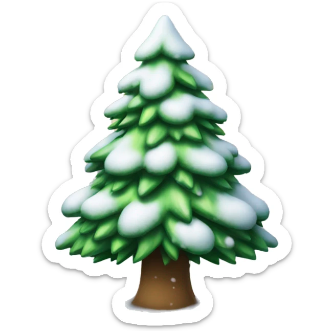 Christmas tree with snow sticker