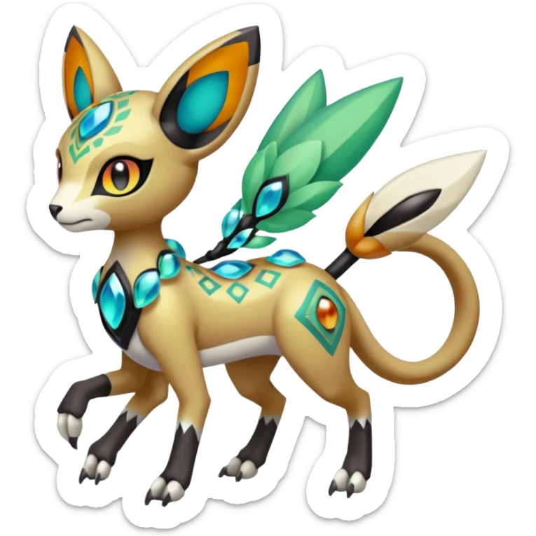 Meloetta-Vernid-Fionbri-Protogen-Pokémon-Digimon-Fakémon-fusion-hybrid-creature sticker