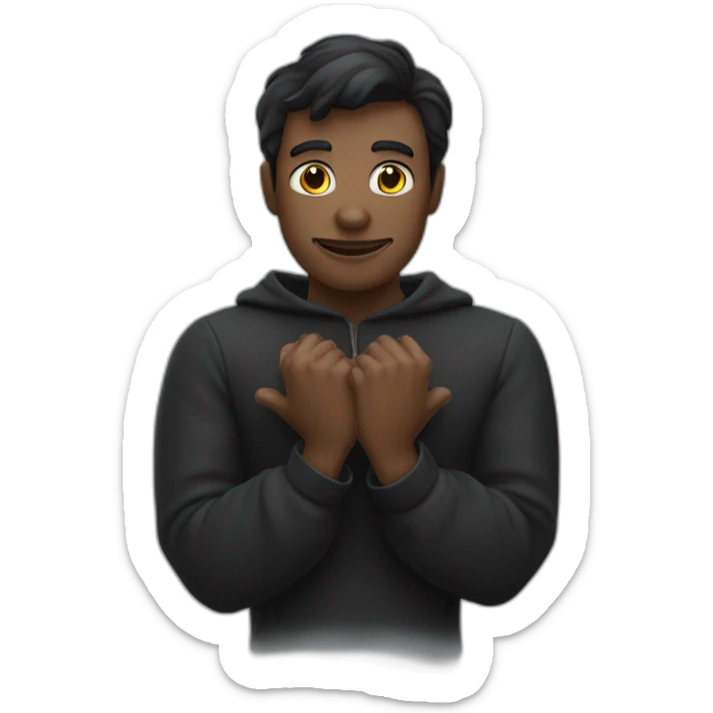 Homme noir chauve qui fait un coeur avec ses mains sticker