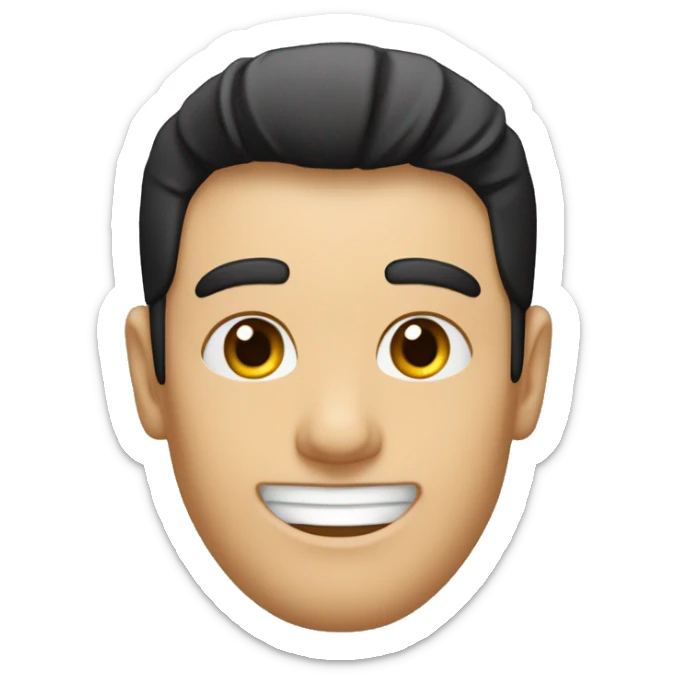 Un homme avec des cheveux blancs un sourire un col roulé noir et un bandeau noir sur les yeux sticker