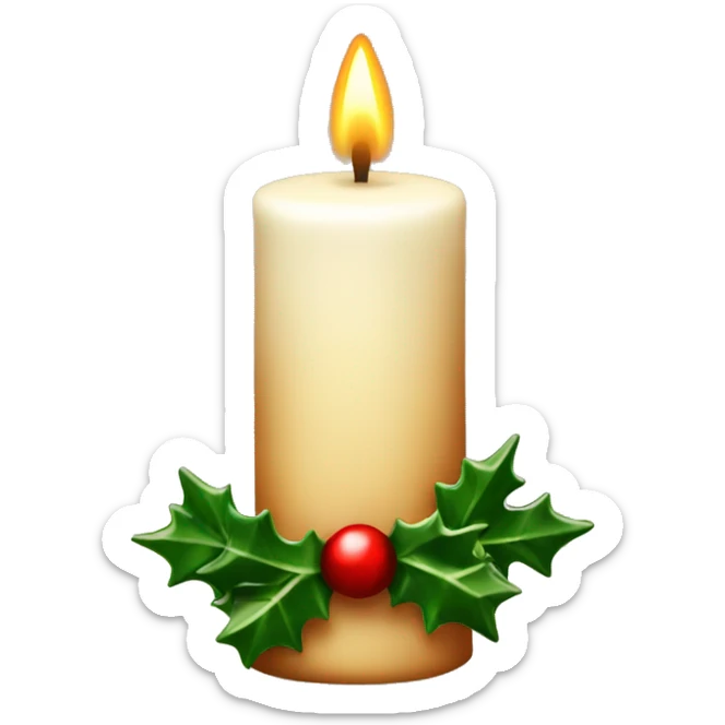 christmas candle sticker