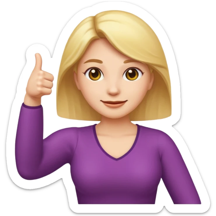a emoji like this 🙅🏻‍♀️ but with its arms out and thumbs up on its hands sticker