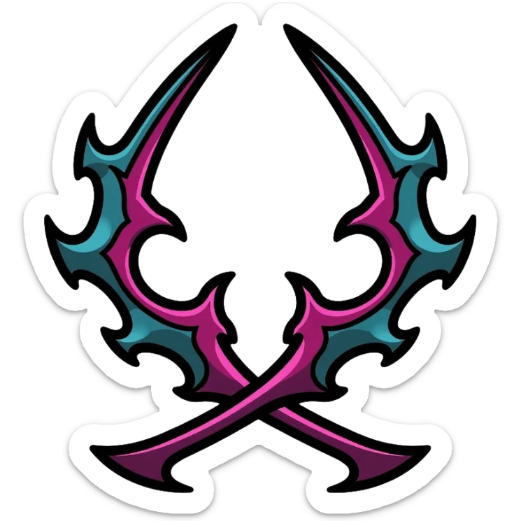 Warglaives from World of Warcraft, curved dual blades, Illidan Stormrage's weapons sticker