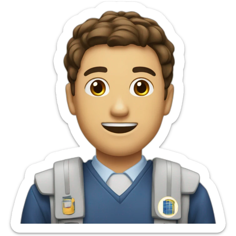 Emoji of a college and the name of the college is NISCORT media college sticker