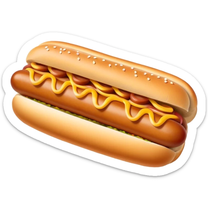 Plain hotdog without any sauce or condiments. Just a sausage in a bun, no ketchup, no mustard, completely dry sticker