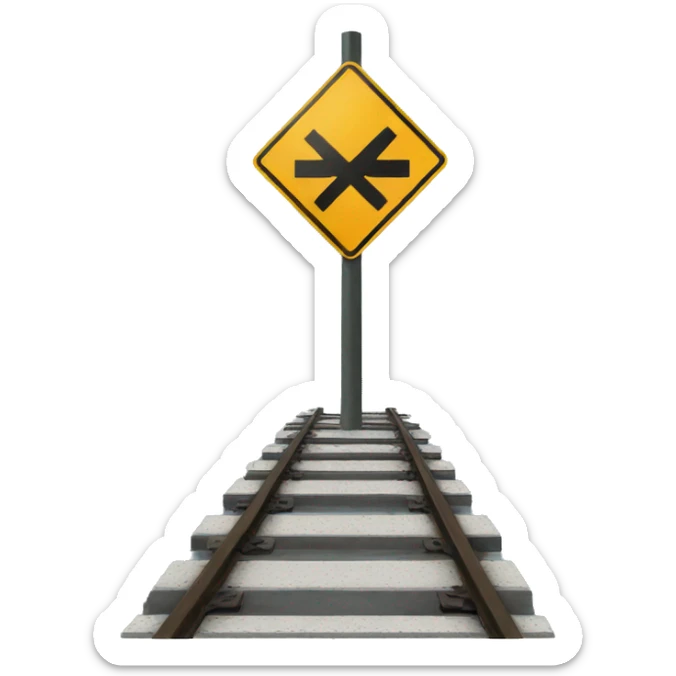 Railway crossing sign sticker