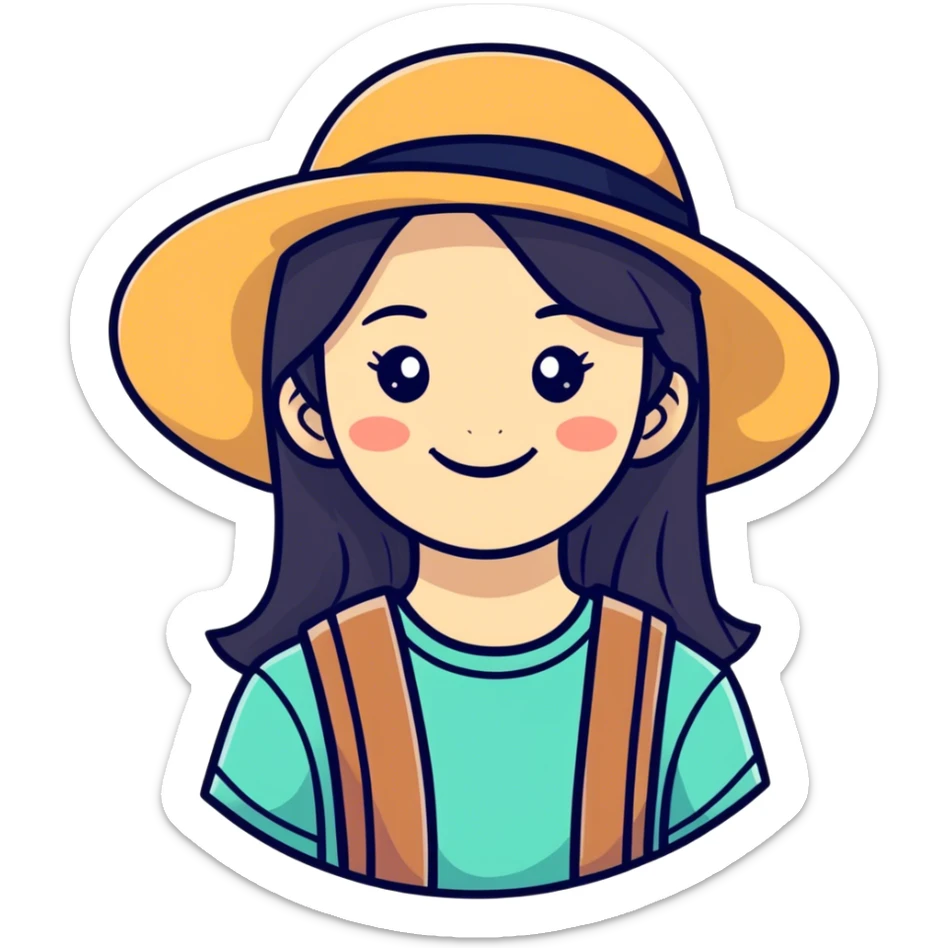 girl with had sticker