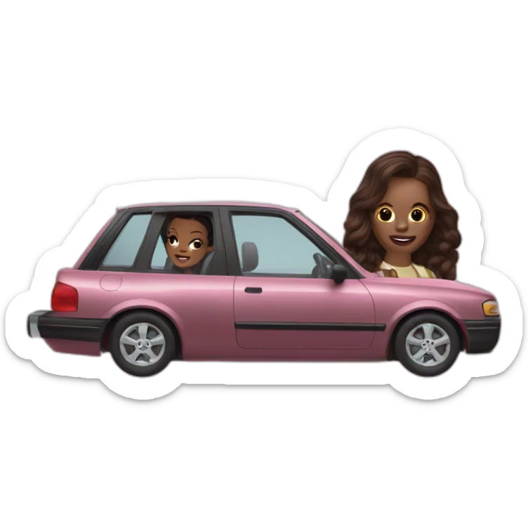 Picture of millie bobby brown and azealia banks in a car sticker