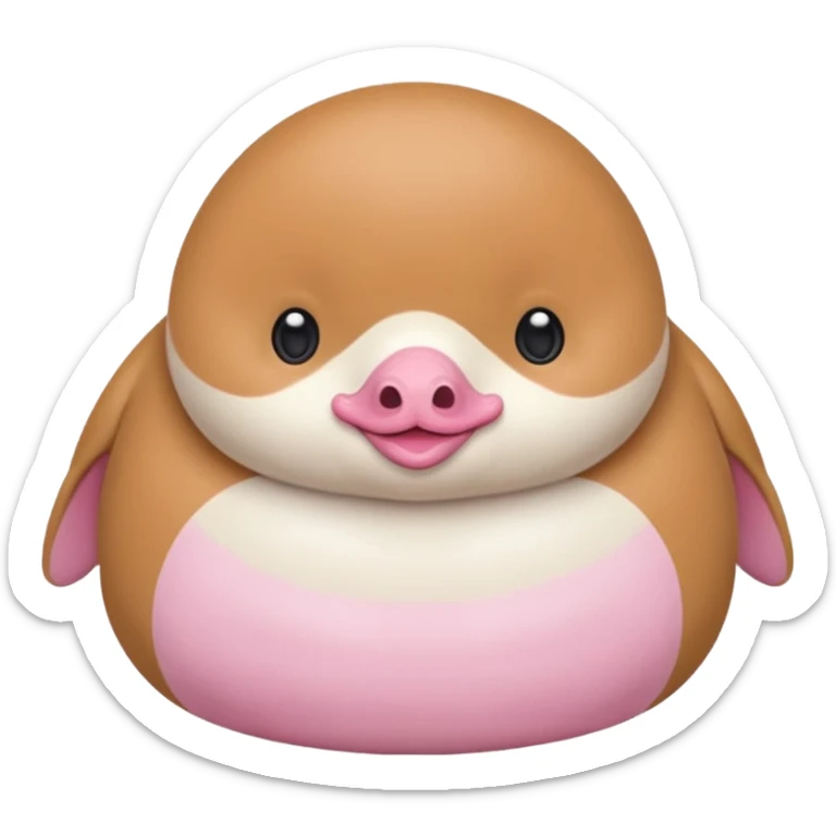 Crea una foca anillada gordita con aspecto tierno, lleva un moño rosado con tonos pasteles sticker