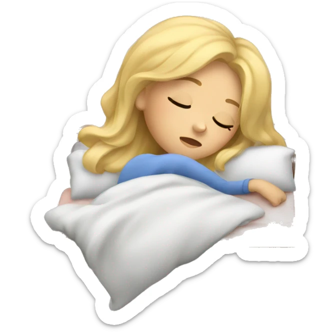 Blonde girl sleeping sticker