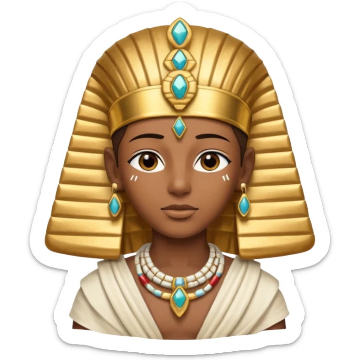 Pharaoh: Bandaged body with golden headdress and jeweled amulet.
 sticker