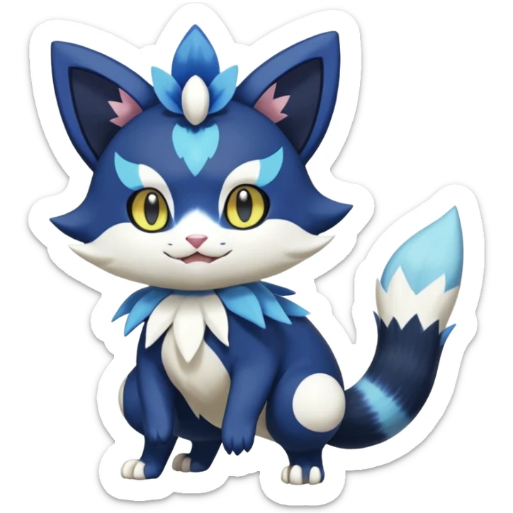 Sprigatito-Meowstic-Floragato-Meowscarada-Torracat-Pokémon-Fakémon-hybrid-fusion-creature (full body) sticker