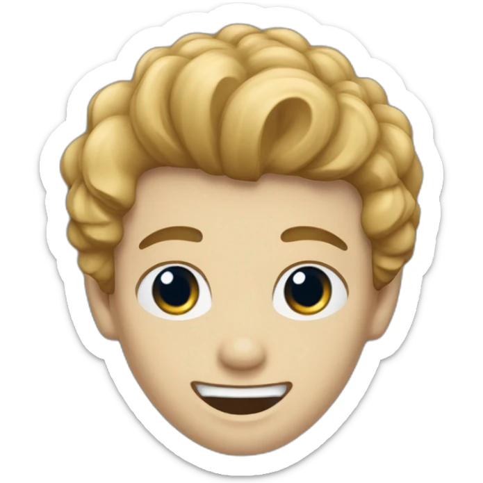 Un jeune homme noir, les cheveux bleus et qui a das dents de vampire. sticker