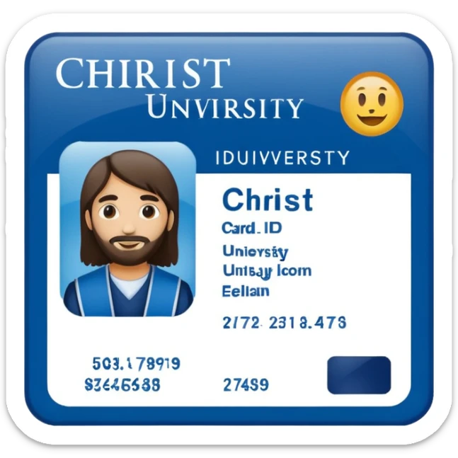 generate an ios genmoji of a college id card that says "CHRIST UNIVERSITY ID" sticker