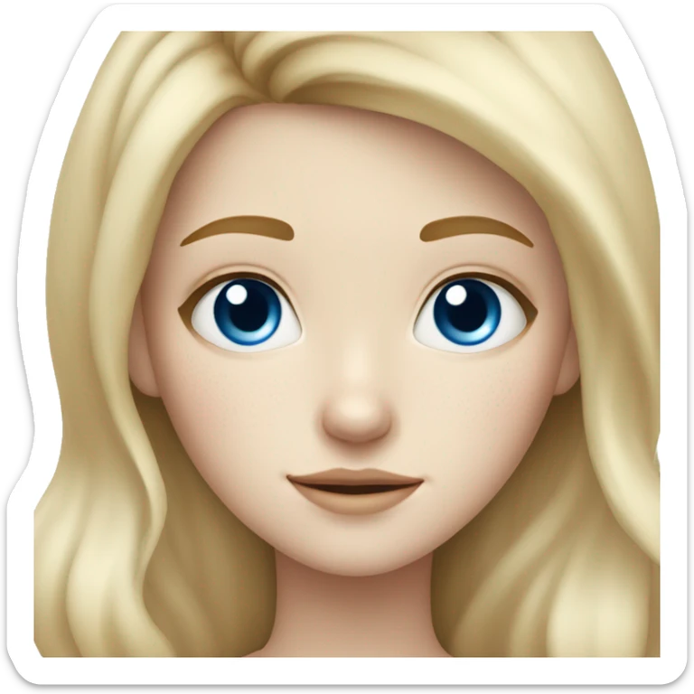 Pale skinned girl with blonde highlights and a little freckles and blue eyes  sticker
