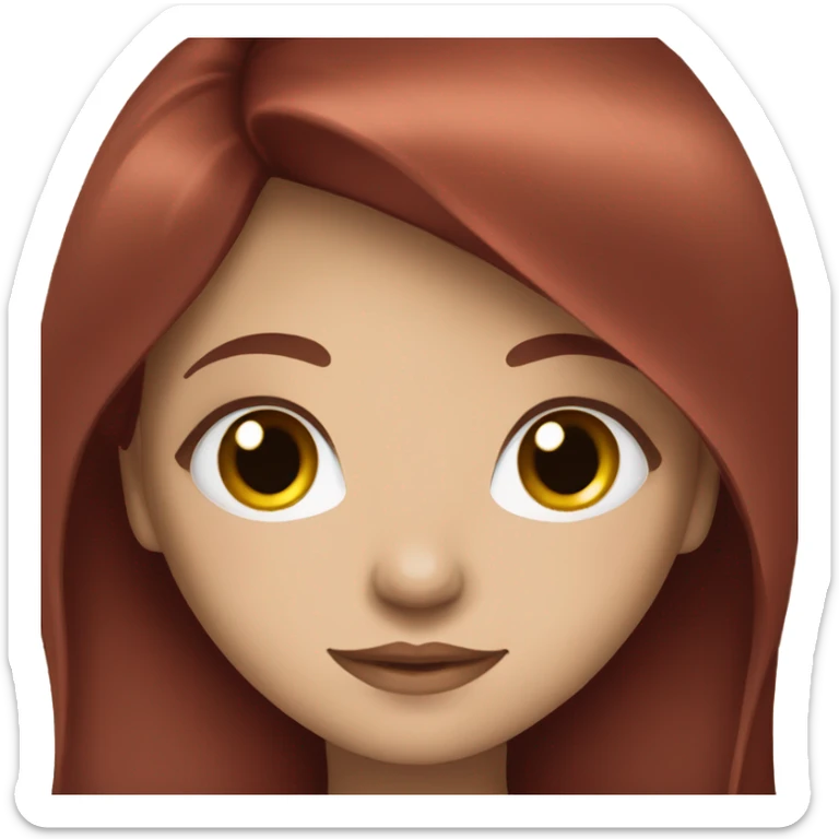 Beautiful girl, dark red hair，long hair, blue eyes sticker