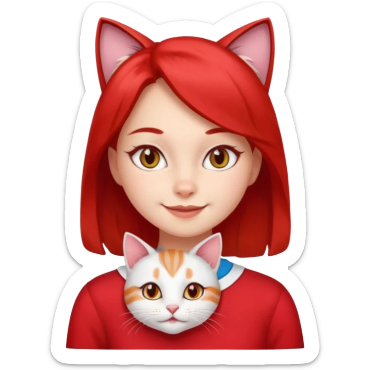 girl with cat eyes on her chest is the cutest person monster red and white in my opinion and she has a lot to do  sticker