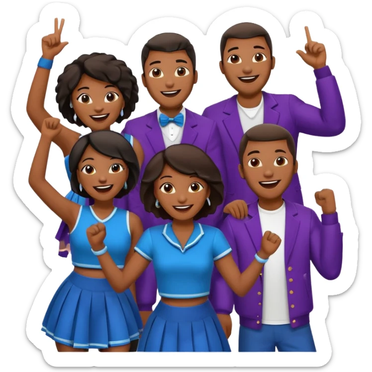 Crowd of fans consisting of African American men and African American women at rap concert sticker