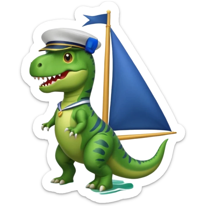 Nimm den. Trex Emoji aber mach auf dem Ticken ein Segel  sticker