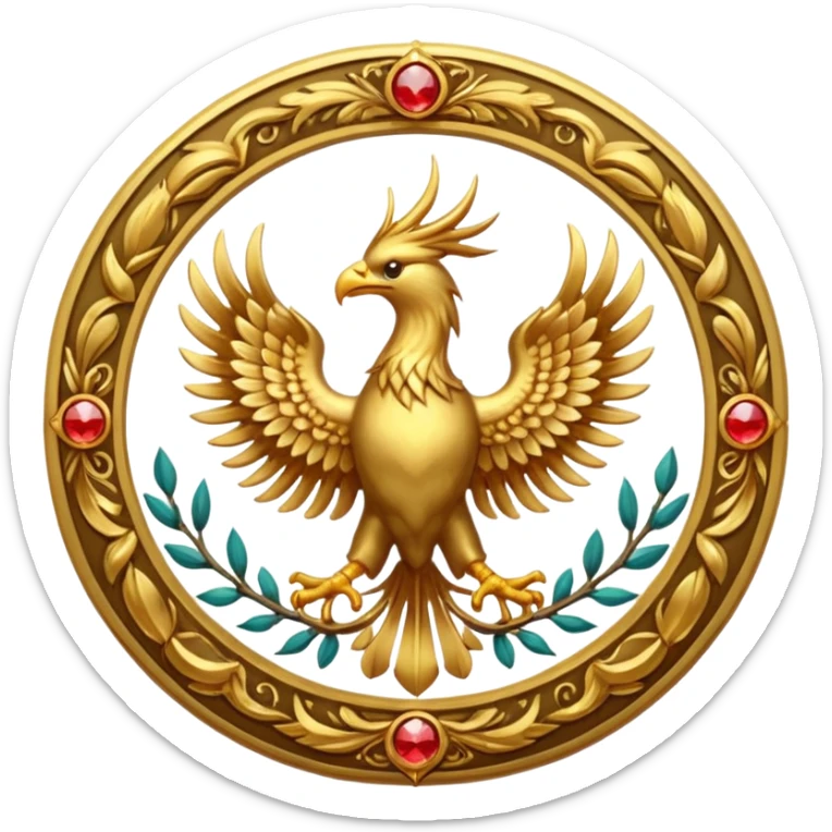 phoenix crest/brosch in a circle sticker