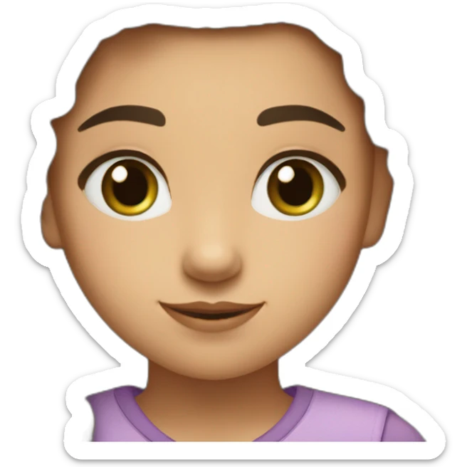 Petite fille de 11 ans cheveux long brun très foncé  yeux vert grande sticker