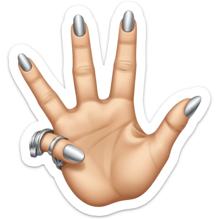 starke metal hand daumen zeigefinger und kleiner finger gestreckt, mittelfinger und ringfinger geballt sticker